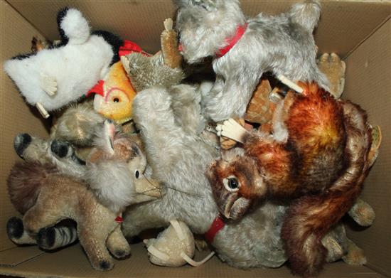 Collection of Steiff toy animals
